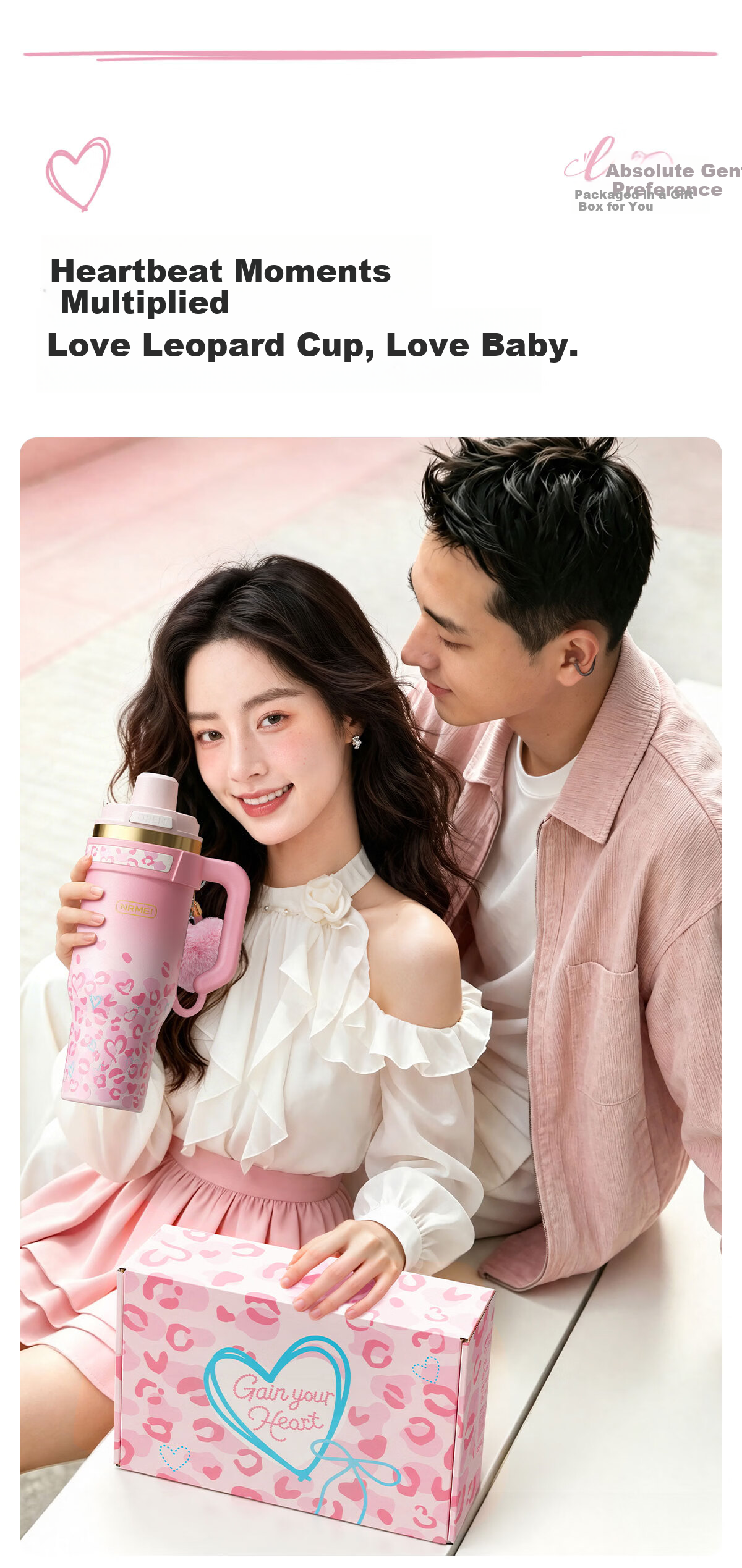 NRMEi Insulated Large Capacity Ice Tumbler 520ml Gift for Girlfriend Couples High-Value Birthday Present 3