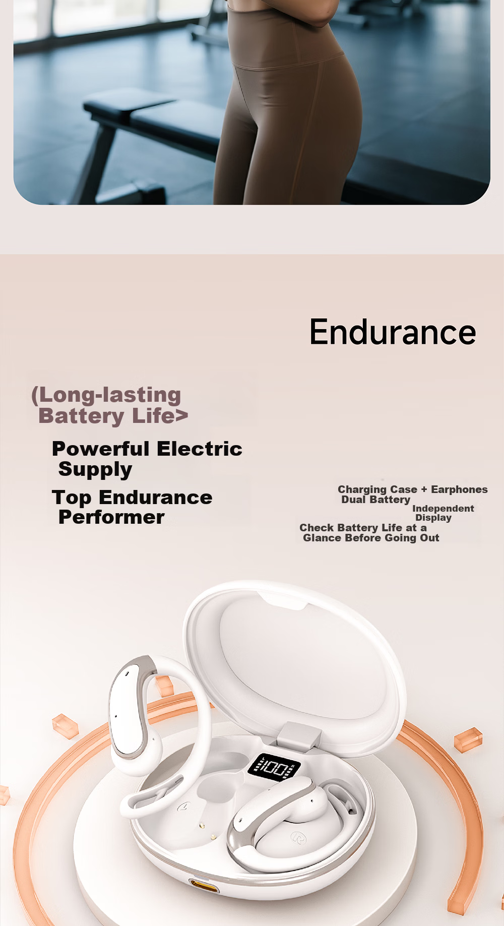 Newmine M17 Premium Sports Bluetooth Earphones Ear-Hook AI Translation Earbuds XiaoDu 5.0 Bone Conduction Wireless Bluetooth 6.0 Noise Cancelling Non-In-Ear Ink Black 9