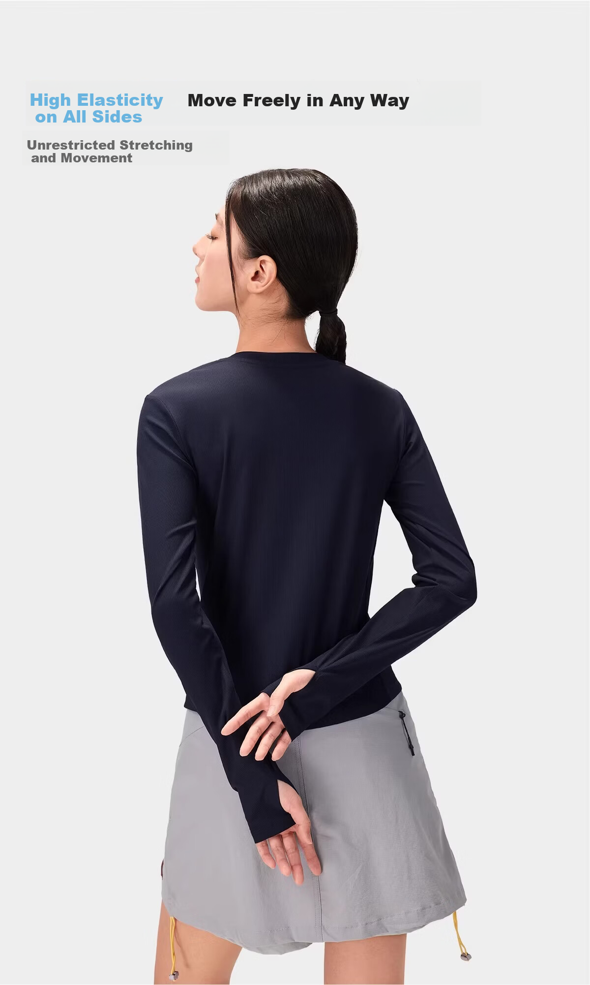 CAMEL Women's Outdoor Base Layer Long Sleeve Stretch Slim Cooling Sun Protection T-Shirt for Hiking Mountaineering Cycling T8038 Spring Summer 2026 6