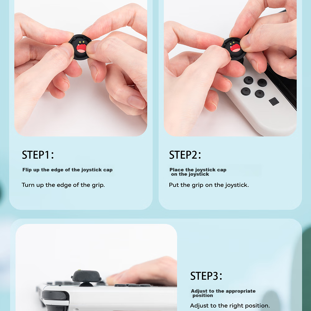 Jixiang Bobo Cat Switch Joy-Con Capsule, Compatible with OLED/NS/LITE Silicone Protective Cover for Joy-Con Controller, 4-Piece Set, Gaming Accessories 5