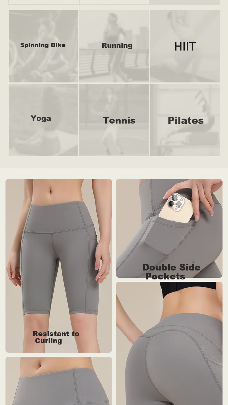 Free Style Women's 5-Inch Yoga Shorts High-Waist Hip-Lifting Outdoor Cycling Pilates Sports Fitness Training Shorts Spring Summer 5