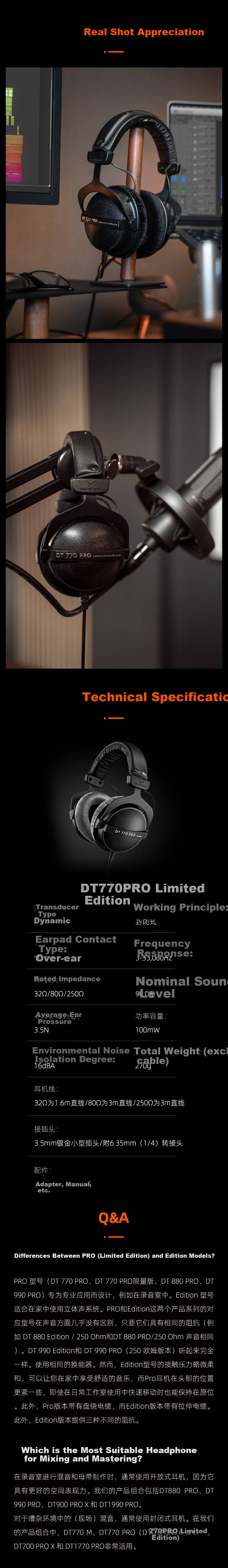 Beyerdynamic DT 700 PRO Over-Ear Closed-Back Studio Monitoring Headphones for Music and FPS Gaming [No Microphone] DT 770 PRO [32Ω] 15