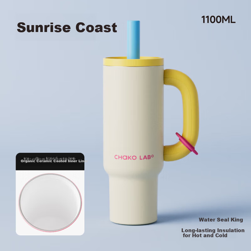 Chakolab Autumn Winter High-Efficiency Insulated Large Capacity Stainless Steel Straw Office King Thermos New Giant Mug