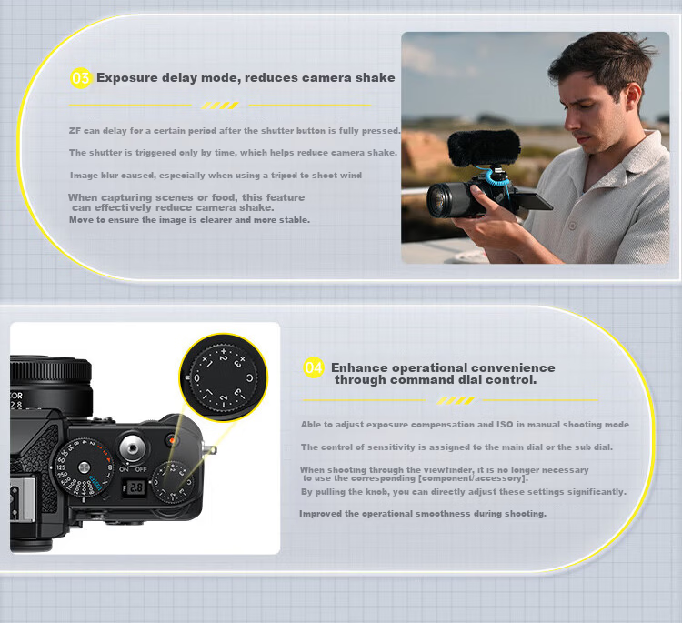 Nikon Zf Full-Frame Retro Mirrorless Camera Black Body Nikon Cloud Creation 4K/60P Video VR Image Stabilization 14