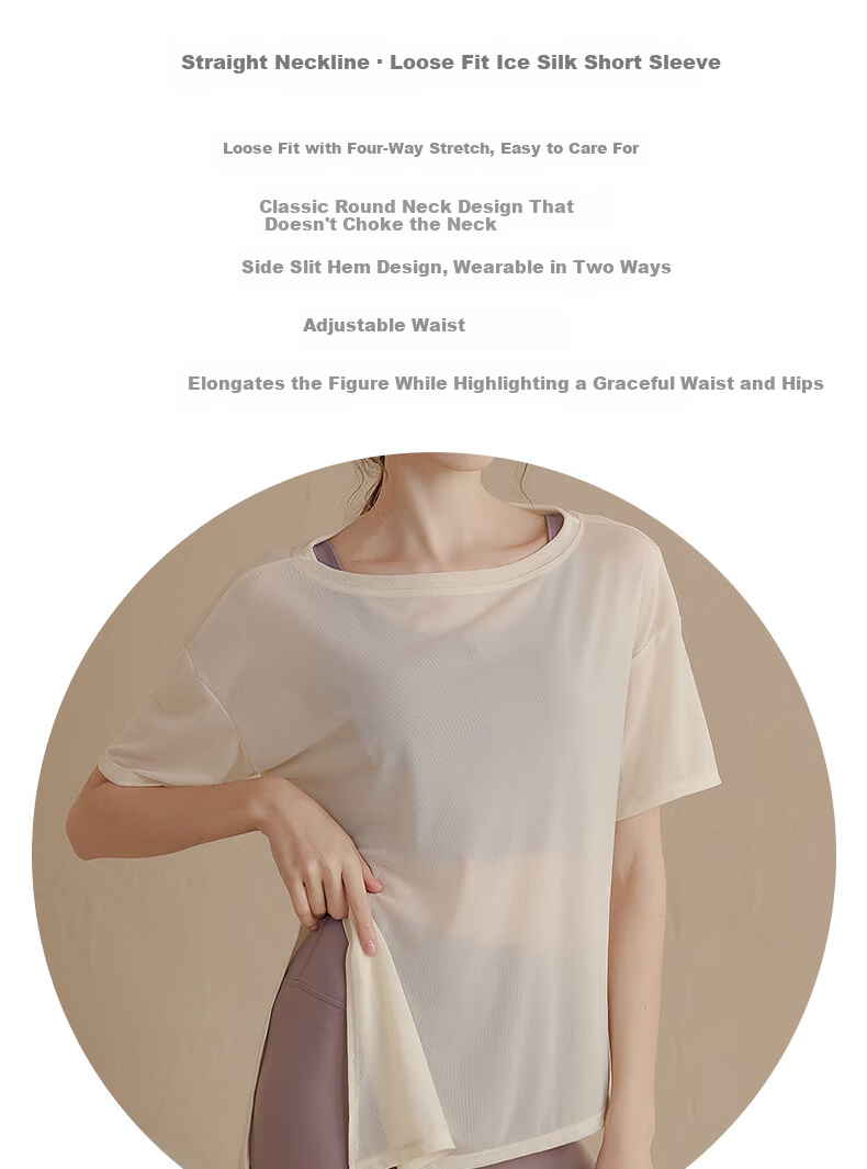 XUEXIMAN Women's Loose Fit Yoga Cover-up Lightweight Breathable Quick-Dry Short Sleeve Sports T-Shirt Summer Fitness Top 2