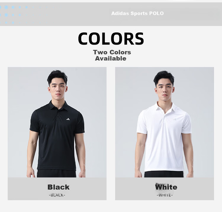 Adidas Men's Short-Sleeve Polo Shirt, Summer New Quick-Dry T-Shirt, Business Golf Collared Casual Sports Training Top 6