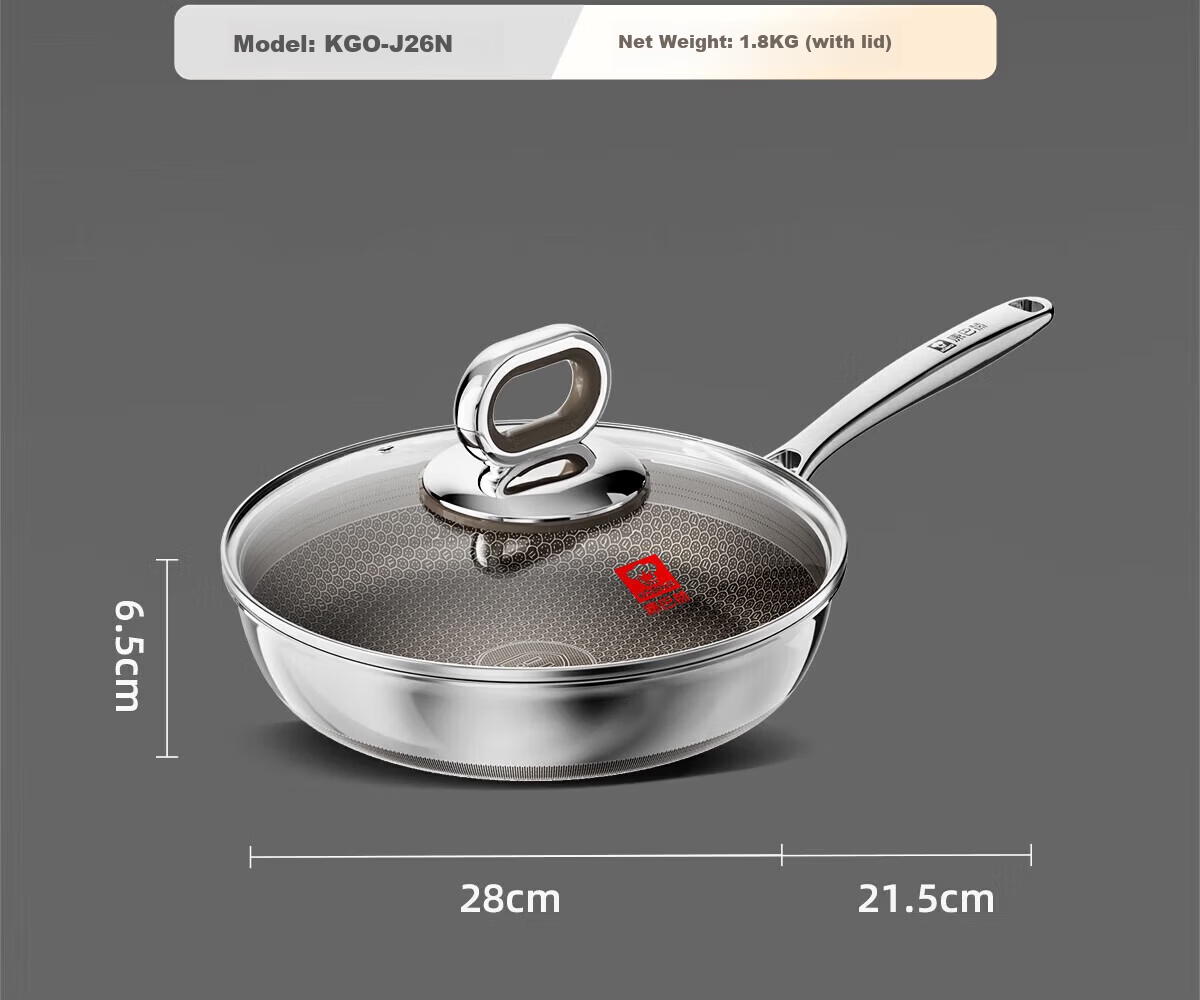 Kambach 26cm Titanium Bionic Non-Stick Frying Pan Skillet for Eggs, Steak, and Breakfast 23