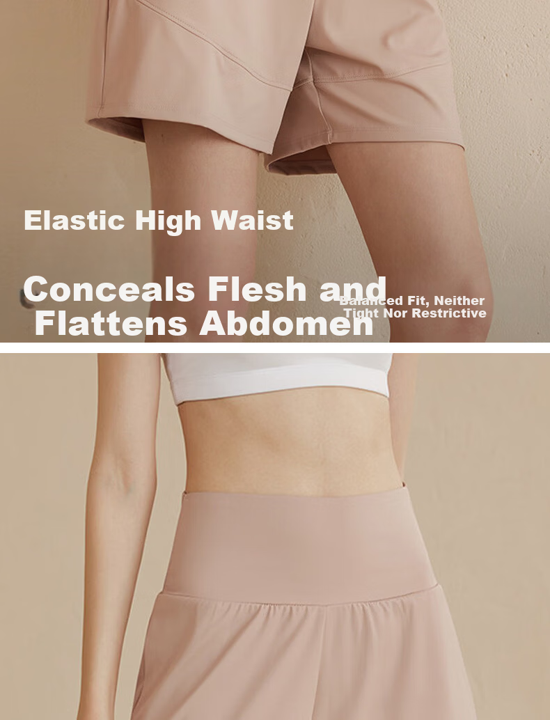 Women's High-Waist Slimming Loose Fit Five-Point Sports Shorts for Pilates Running Fitness Yoga Quick-Dry Summer Training Wear 5