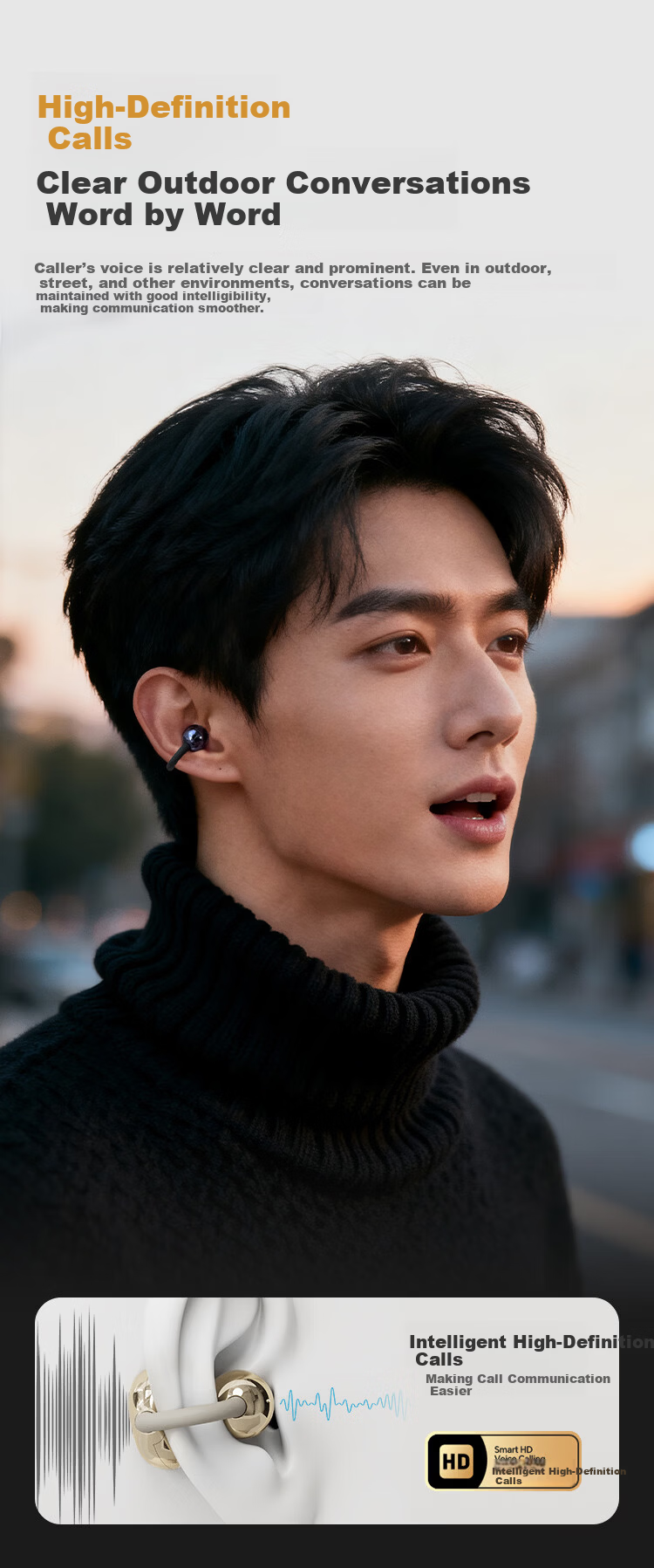 JiYin [Exquisite Fully Equipped 48 Hours] 6.0 Bluetooth Clip-On Earphones Music Sports Running Long Battery Life Open Non-In-Ear Bone Conduction Concept Ear Hook New Model Jinbang 12