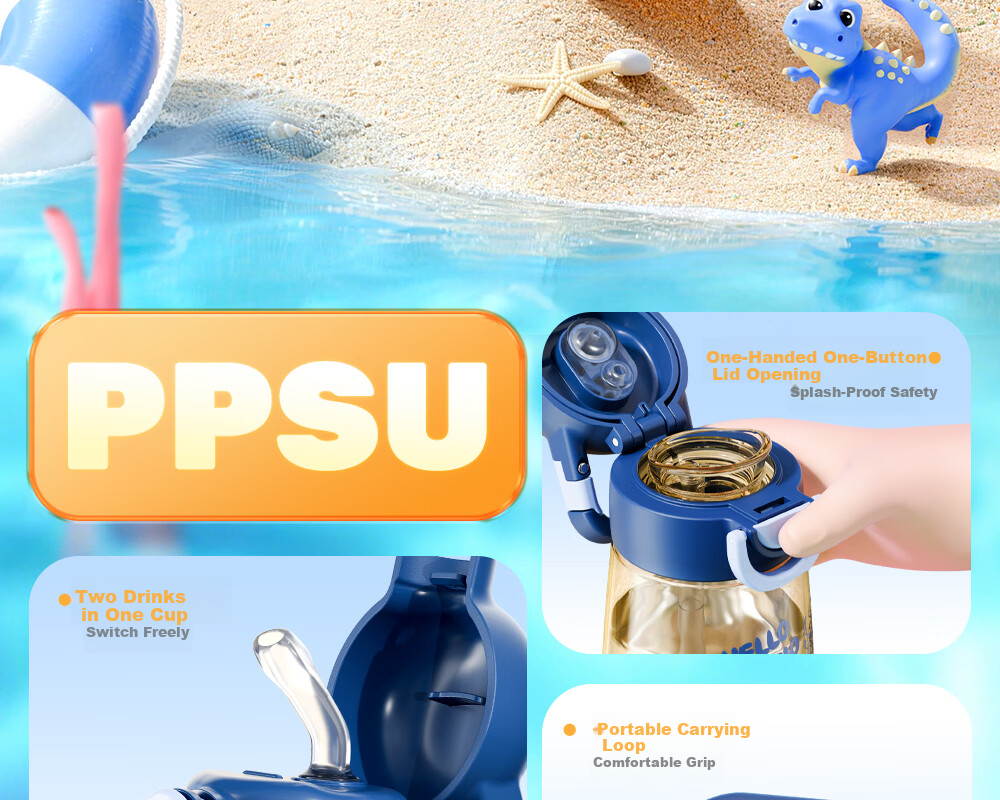Fuguang Children's PPSU Straw Water Bottle Portable High-Temperature Resistant Plastic Cup for Kids Students Summer Pregnant Women 3
