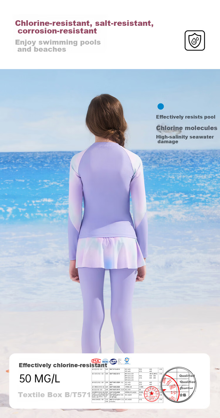 Disney Children's Two-Piece Swimsuit, Long-Sleeve And Long Pants, Sun Protection Surfing Suit, Big Kids Beach Swimwear D36668S2G, Purple, Size 120 4