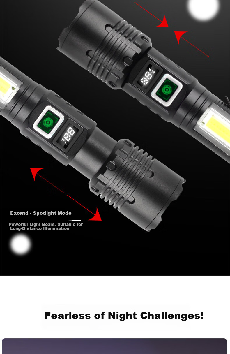 MAX LOAD Magnetic Rechargeable Mini Portable High Brightness Outdoor Flashlight with Side Light Multifunctional Work Repair Torch 5