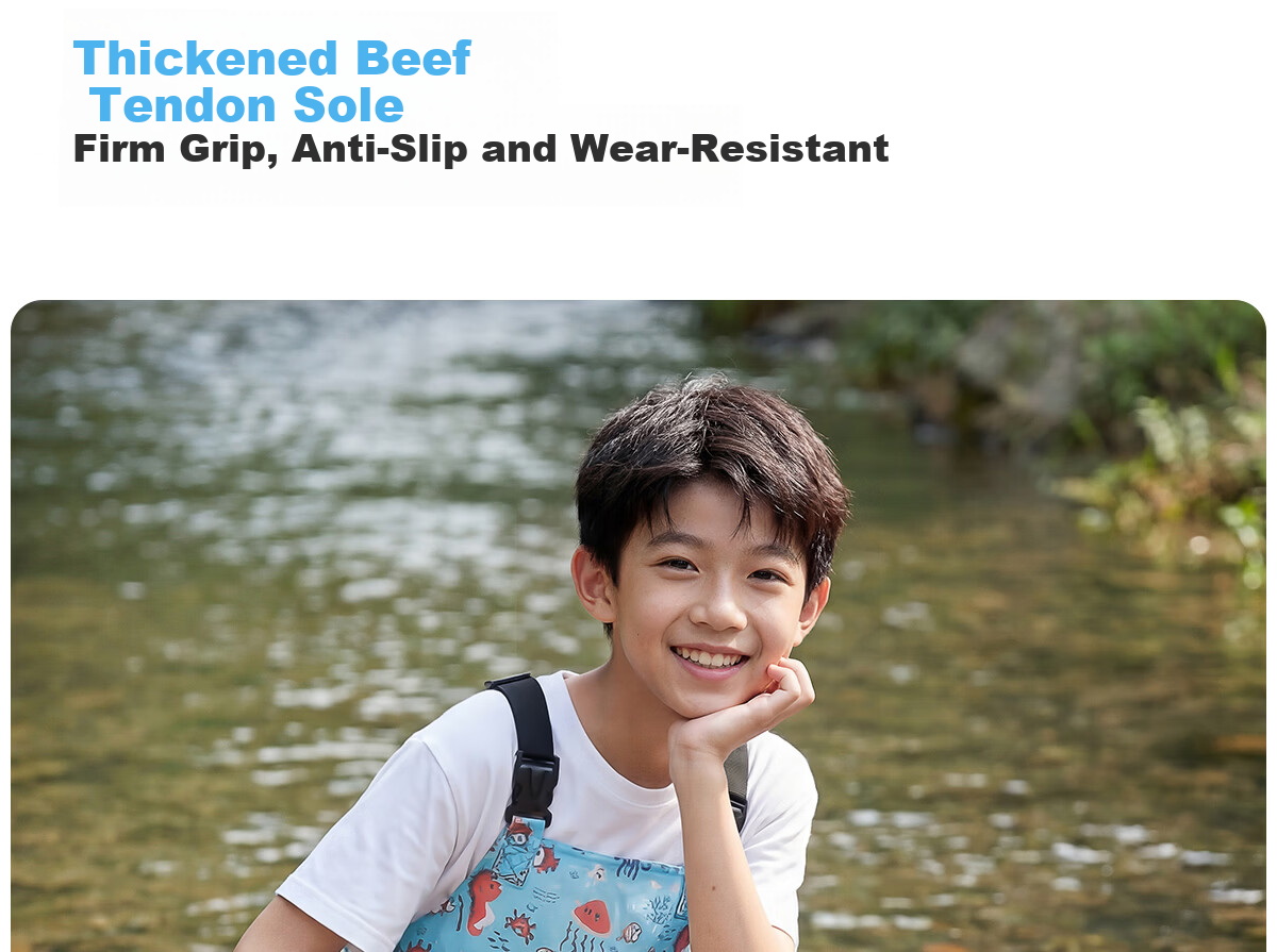 361° Kids Waterproof Wading Pants One-Piece Water Shoes New Stream Trekking Outdoor Fishing Water Play Pants 7