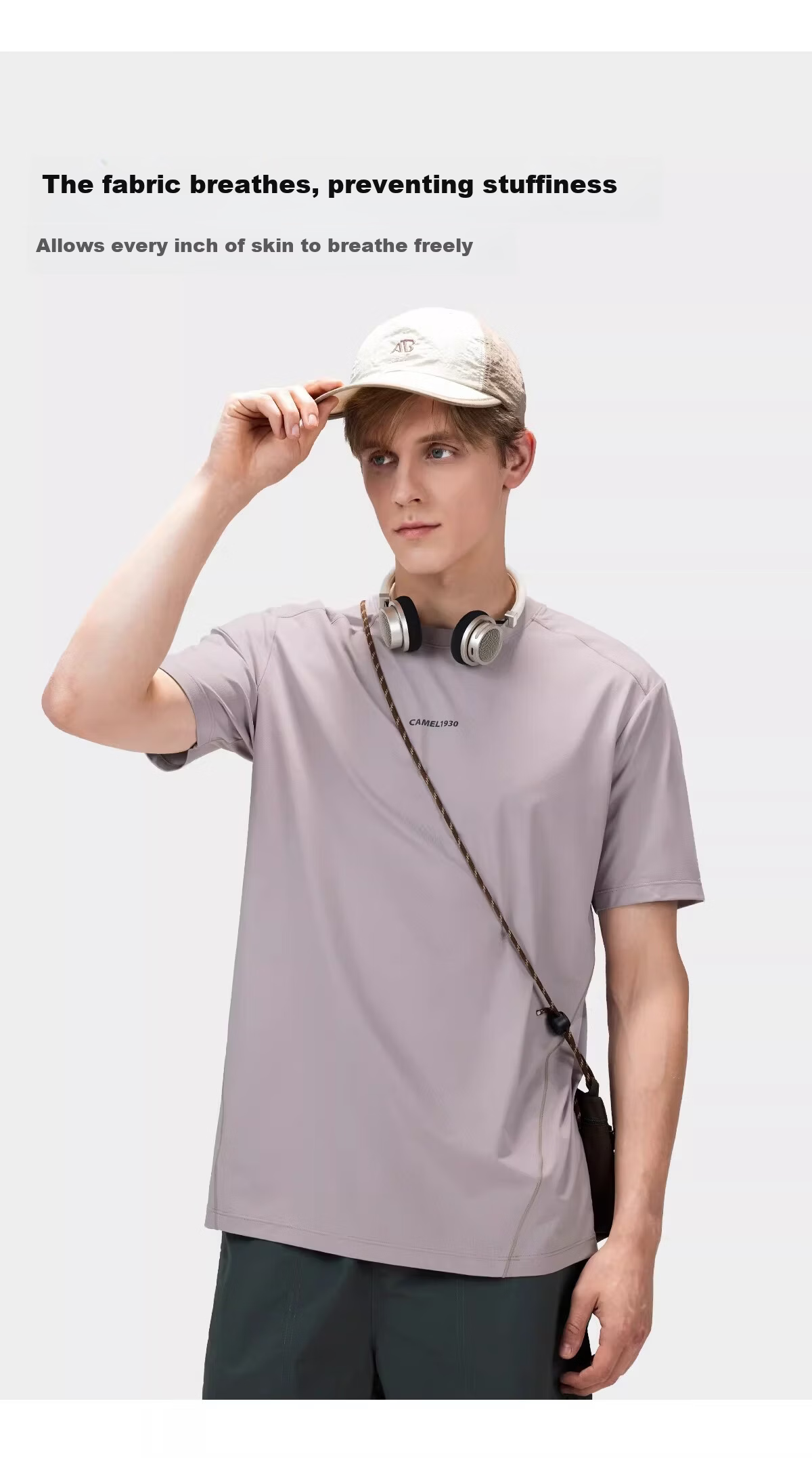 CAMEL Outdoor Quick-Dry T-Shirt Women Summer 26 Short Sleeve Original Yarn Cooling Breathable Hiking Mountaineering Sun Protection T-Shirt Men 1053 9