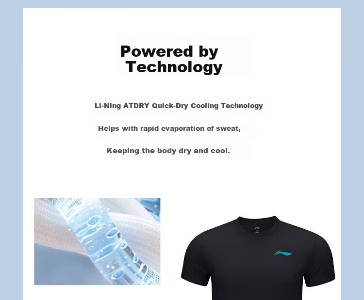 LI-NING Badminton Short Sleeve T-Shirt Sweat-Absorbing Quick-Dry Sports Tee Unisex AHST347 Standard White M 2
