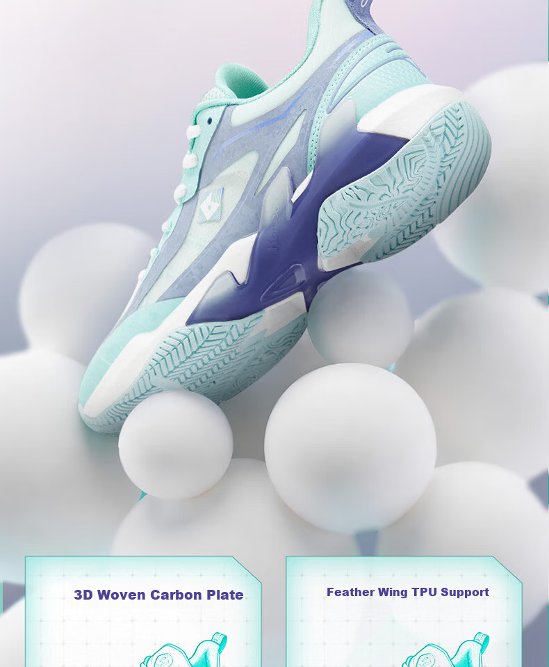 KUMPOO Badminton Shoes Anti-Twist Non-Slip Shock Absorption Competition Sports Shoes G76PRO Dolphin Blue Size 35 7
