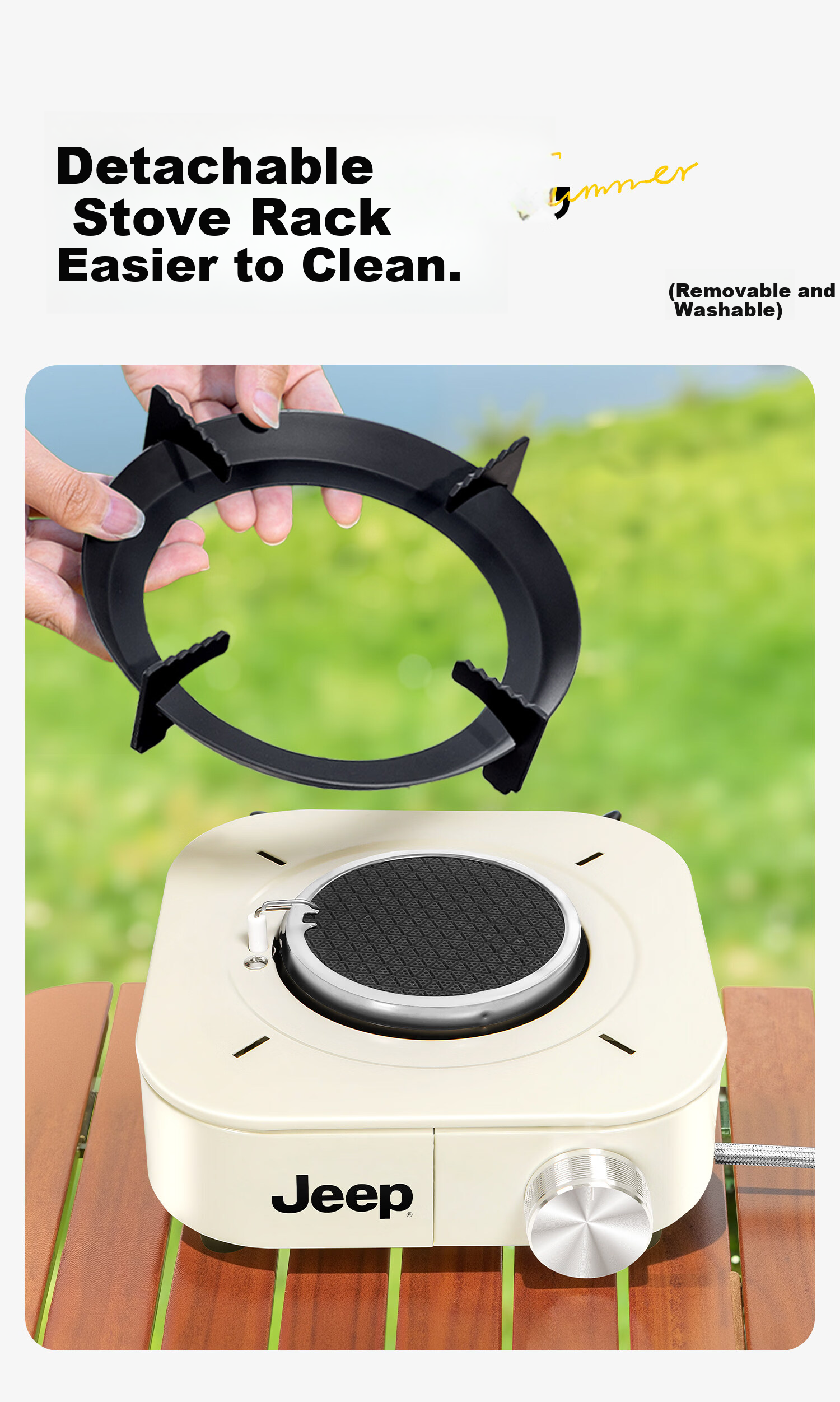 JEEP Infrared Split Cassette Stove Outdoor Portable Camping Cooking Equipment Gas Stove New Cookware Black 9