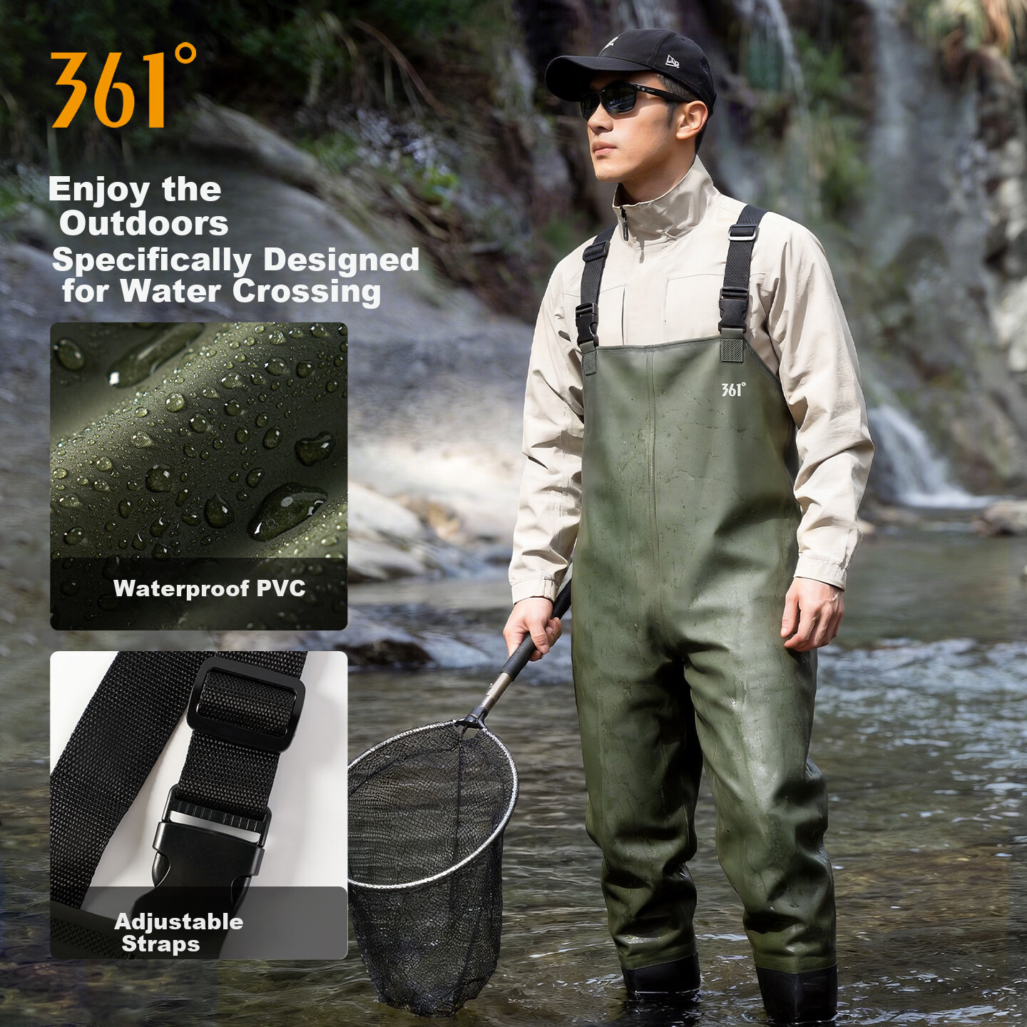 361° Adult Swim Pants Water Play Pants Creek Trekking Pants Beachcombing Pants One-piece Water Pants Water Shoes Half-body Waterproof Suit for Fishing and Beachcombing