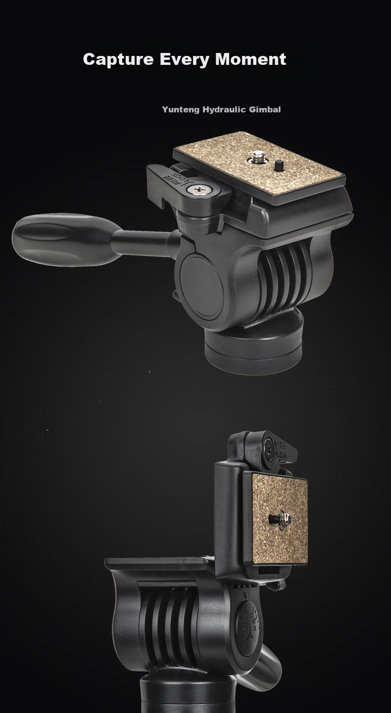 YUNTENG 850 3D Hydraulic Damping Gimbal Professional DSLR DV Overhead Photography Video Horizontal and Vertical Camera Tripod Mount for Mobile Phone Vertical Screen Live Streaming 8