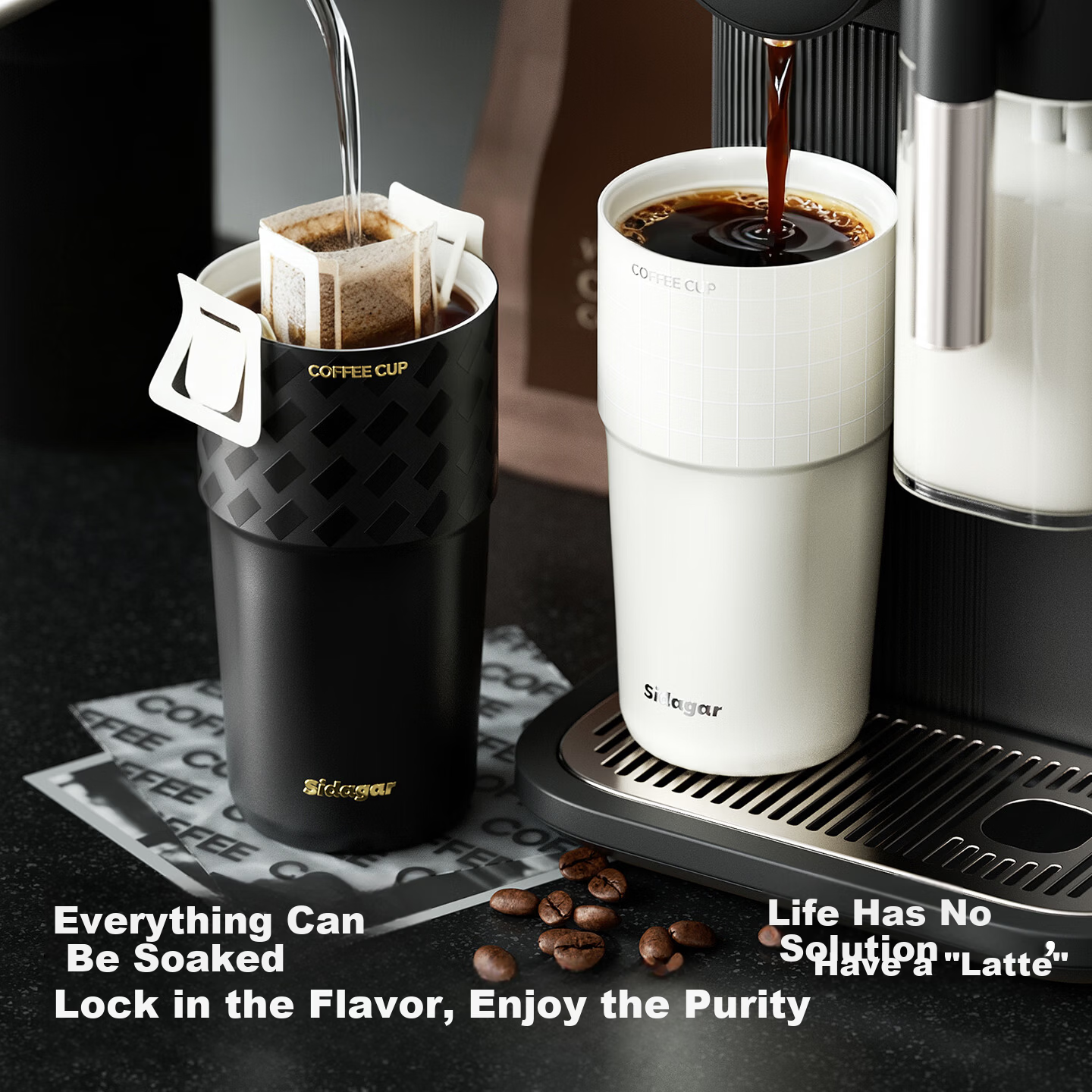 Shijia Insulated Thermos Cup Ice and Heat Preservation Coffee Mug Ceramic Liner Portable High-Value Dual-Use Cup for Men and Women