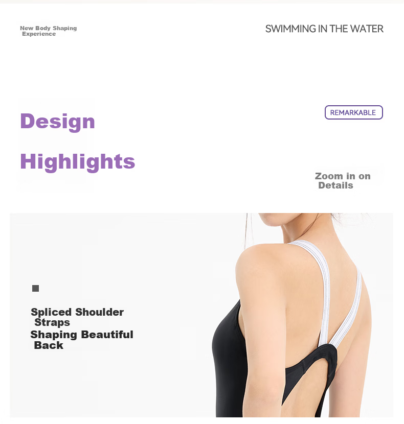 LI-NING Women's Premium 2026 New Professional Training One-Piece Triangle Swimsuit Sports Swimwear 1481 Black XL 17