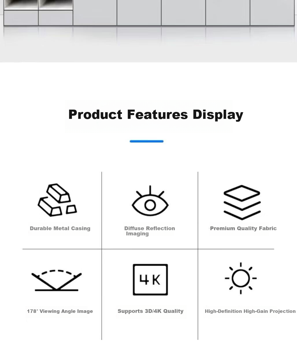 Ganyi HD Manual Self-Locking Projection Screen White Fiberglass C100 100-inch 16:9 for Home Office Education Hidden Ceiling Wall Mount Compatible with XGIMI, JmGO, Dangbei, Epson 2