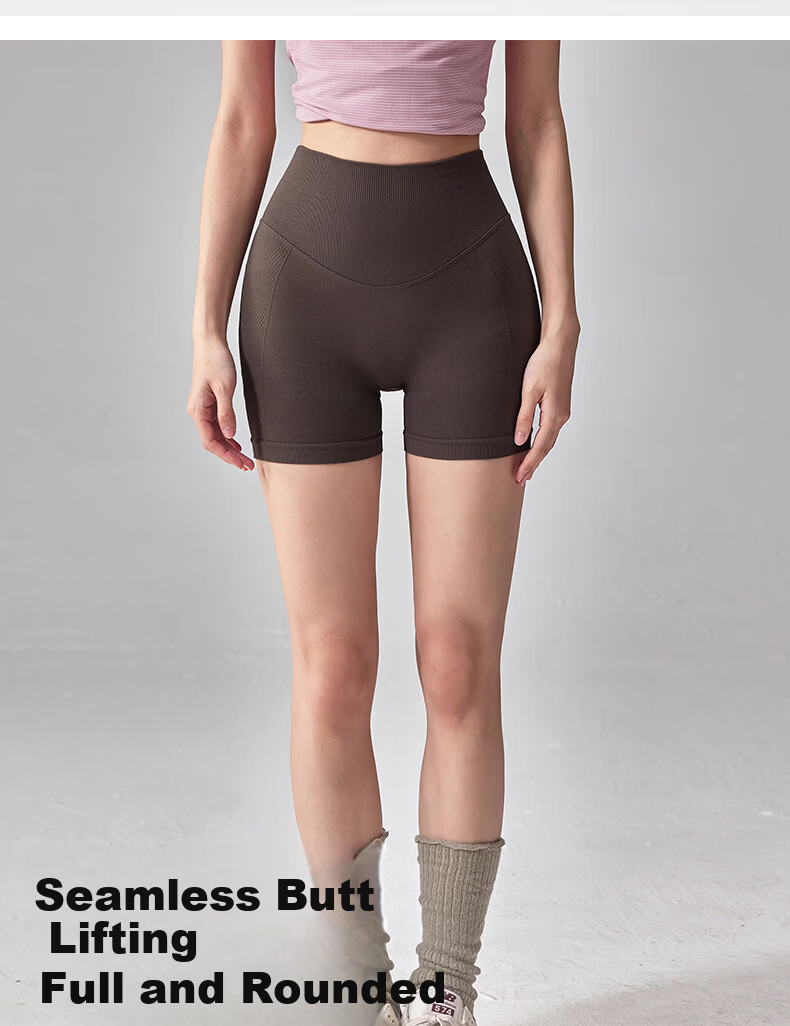 Free Style Yoga Shorts for Women Summer New High Waist Tummy Control Training Wear Outdoor Naked Feel Pilates Running Fitness Biker Shorts 2