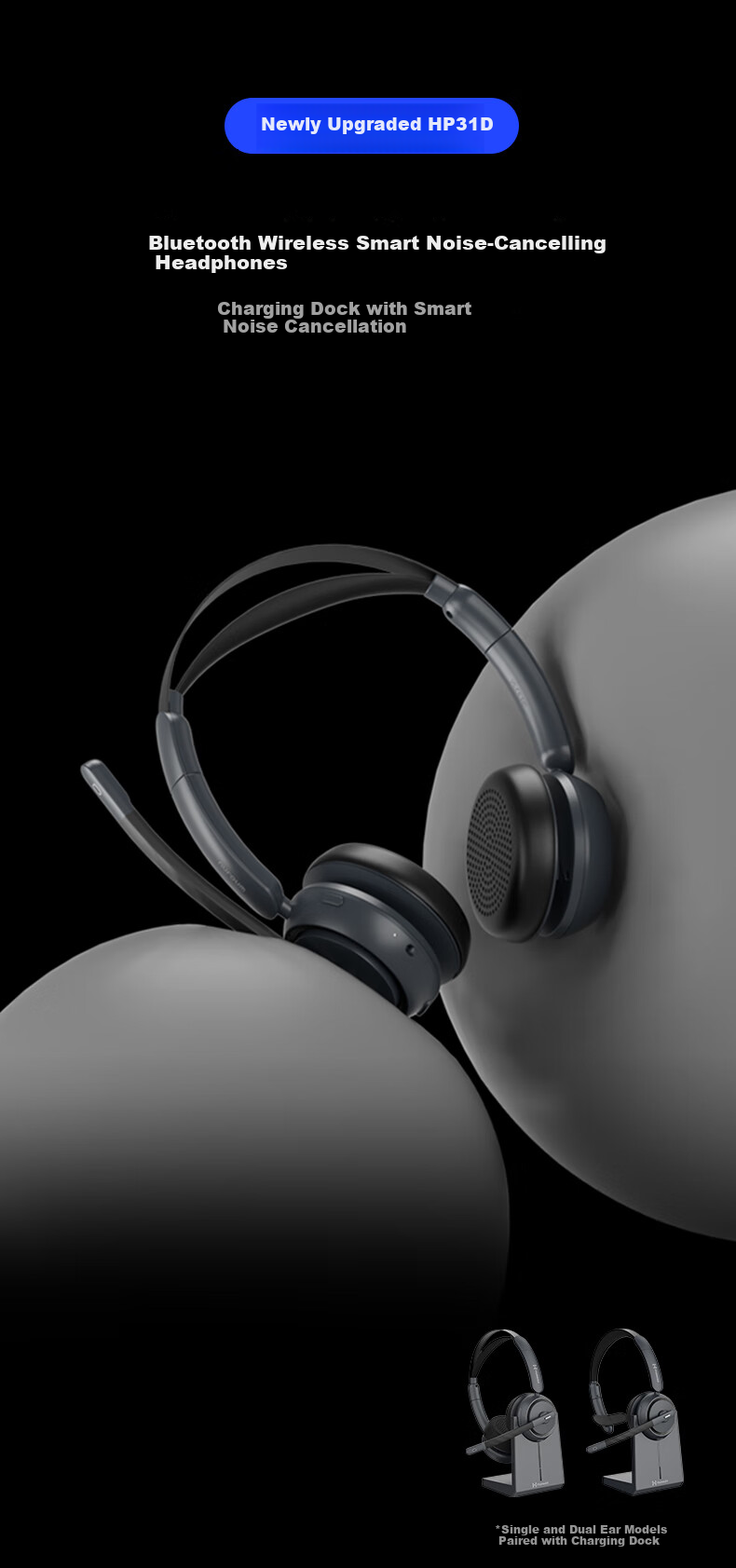 Hamedal HP21 Over-Ear Noise Cancelling Headphones Wired Headset for Office Meetings Customer Service Telemarketing Computer Phone Live Streaming Exams Online Classes with Microphone 1