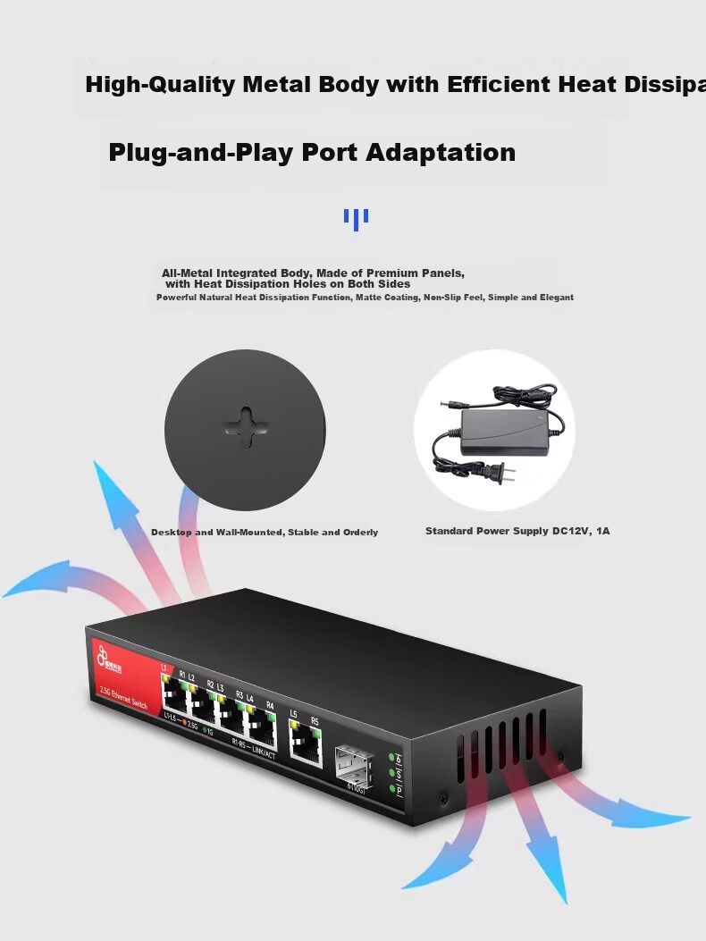 Ganwen Technology 2.5G Switch 10G Optical-Electrical Switch SFP Optical Port Managed Ethernet Switch 5/8/16/24/48 Port Network Splitter 5