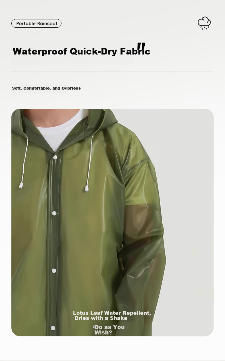 40,000 KM Disposable Long Raincoat Full Body Heavy-Duty Adult Anti-Rain Outdoor Hiking Travel Single-Person Portable Poncho 5