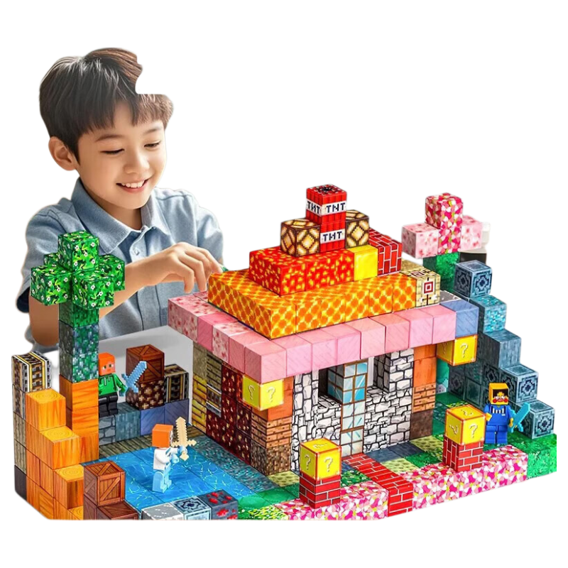 JEPPE Minecraft Magnetic Building Blocks Large Particle Storage Box Boys Girls Kids Toy Gift