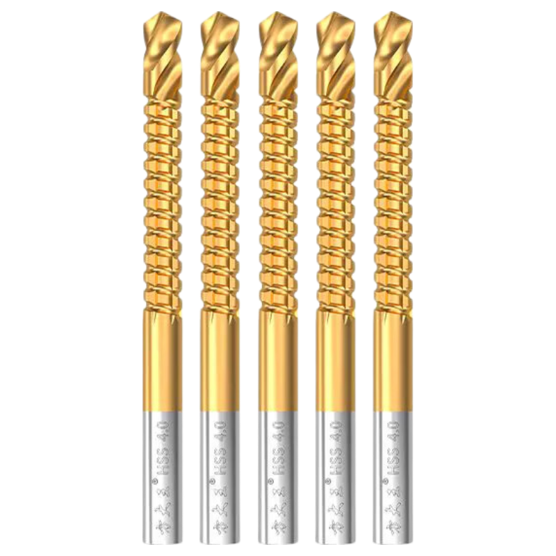 Fang Da Wang High-Speed Steel Saw Drill Combo Twist Woodworking Electric Drill Bit Metal Rotary Head Hole Punch Slotting Sawtooth Drill 4mm 5pcs