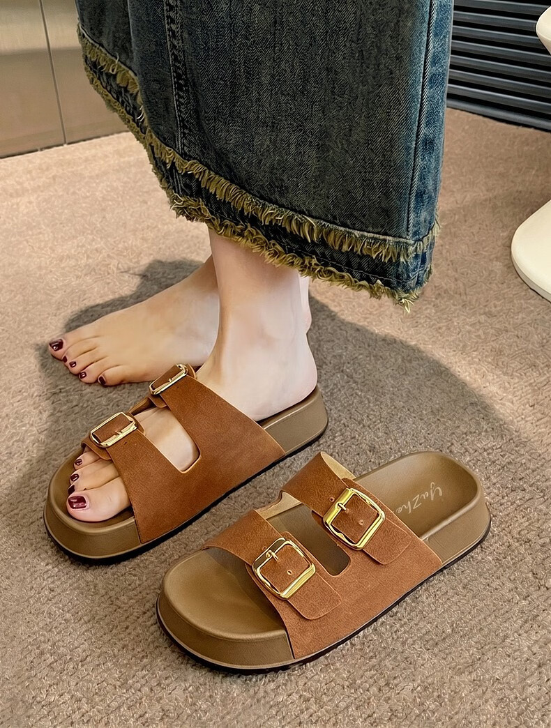 YUZHAOLIN Women's Birkenstock Style Summer Fashion Fairy Casual Thick Sole Slide Sandals 1