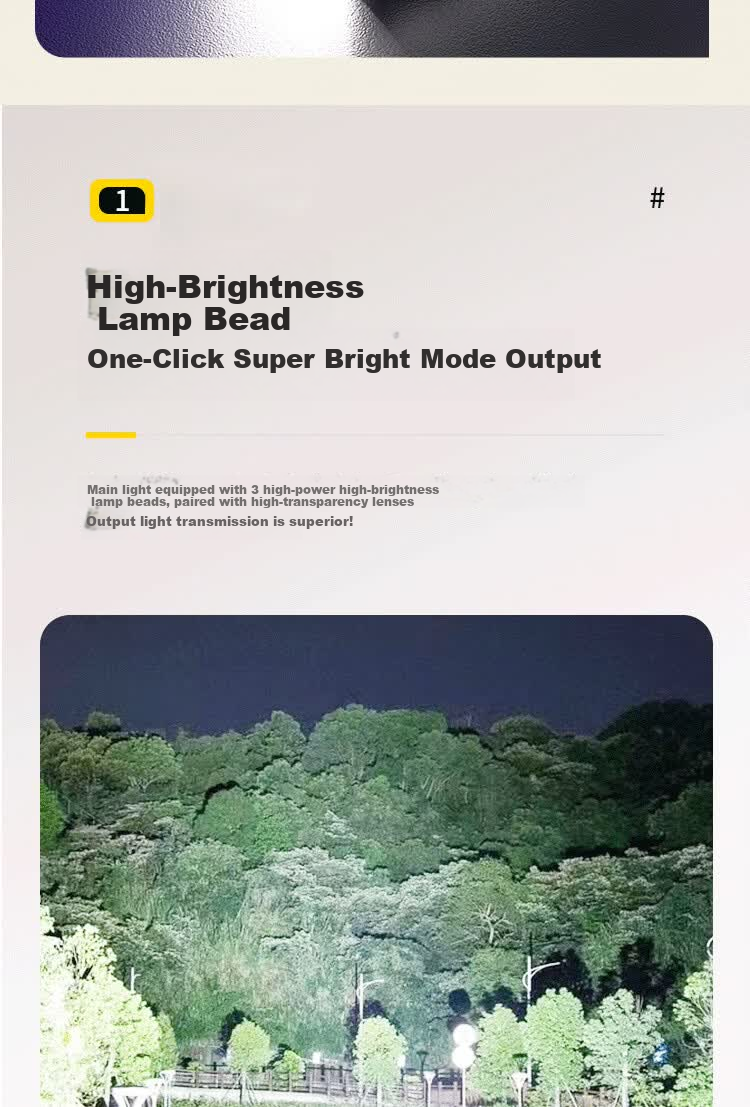Cavalry Rechargeable Outdoor High-Intensity Floodlight Multifunctional Camping Inspection Work Light Mini Portable Flashlight 6