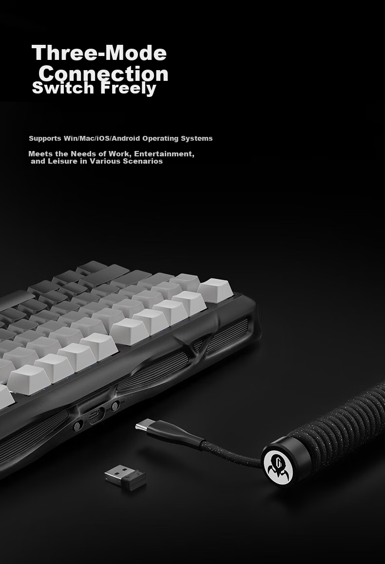GravaStar Gasket Mechanical Keyboard, Gaming Wireless Wired Bluetooth Tri-Mode Gasket Customizable Keyboard And Mouse Set, Explorer Black Gift Box Editio 8