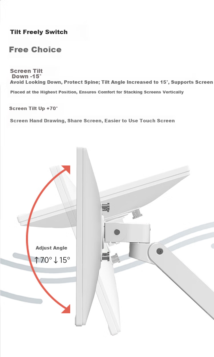 ERGOTRON LX PRO Desktop Monitor Arm Adjustable Lift Mechanical Arm 45-682-290 Bright White 11