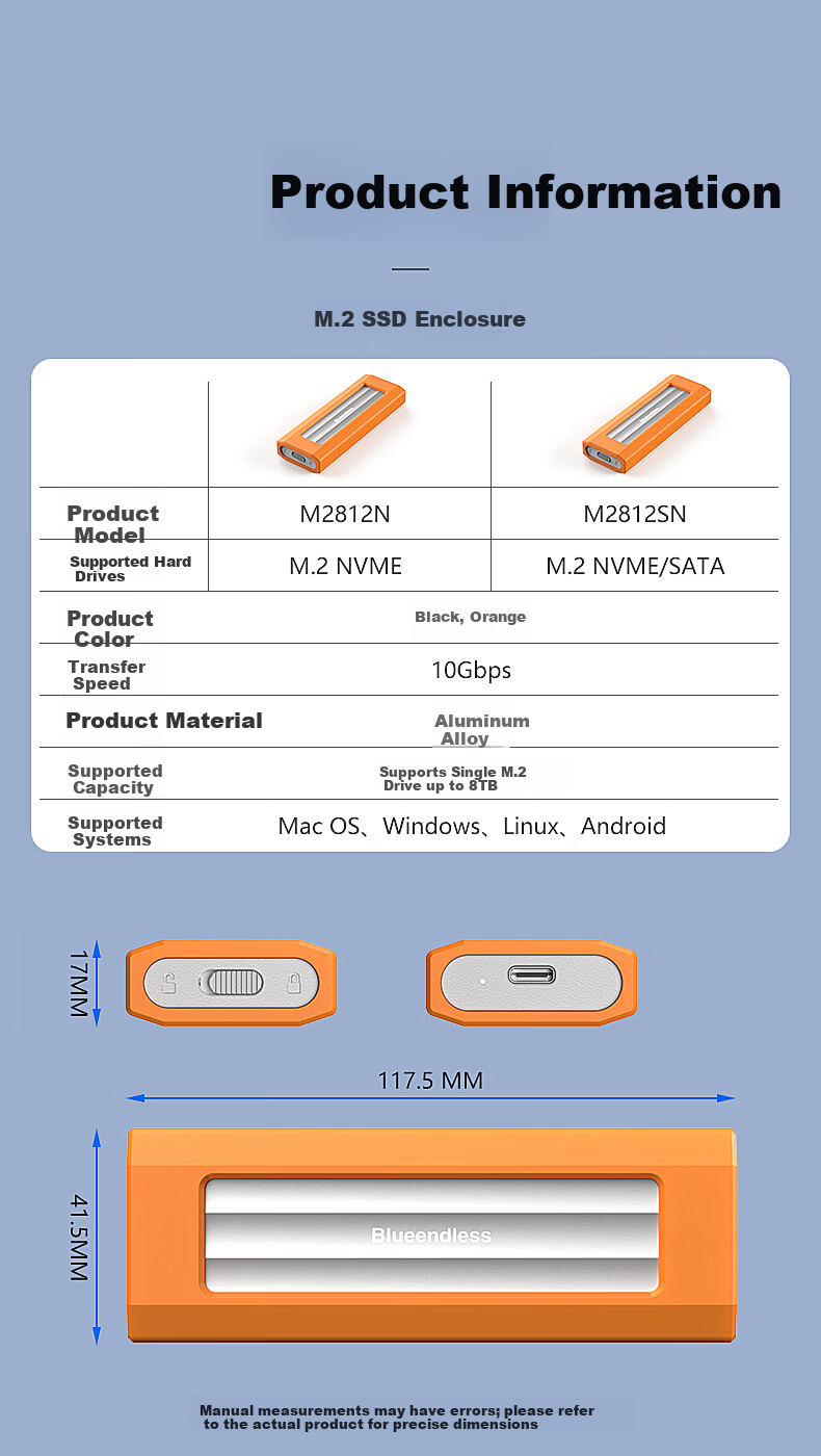 BLUEENDLESS Lanshuo SSD Solid State Drive Storage Box Waterproof Dustproof with Built-in Sponge Pad for 4 Drives Compatible with 2230 to 2280 SSDs Blue Single Box 11