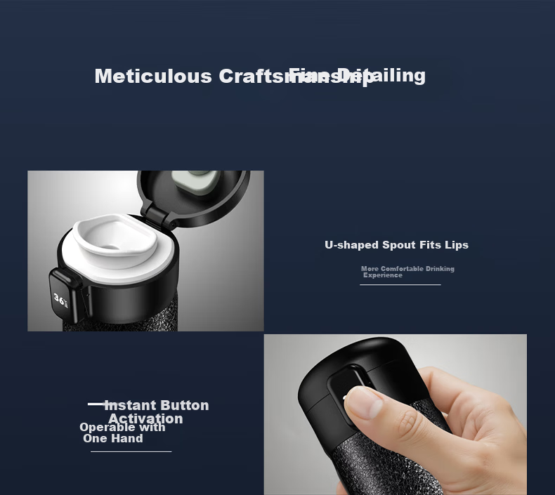 Hongmeng Smart Choice Haers Insulated Mug Compatible with Huawei Smart Intelligent Flip Lid Titanium Coated 450ml Gift for Men and Women 5