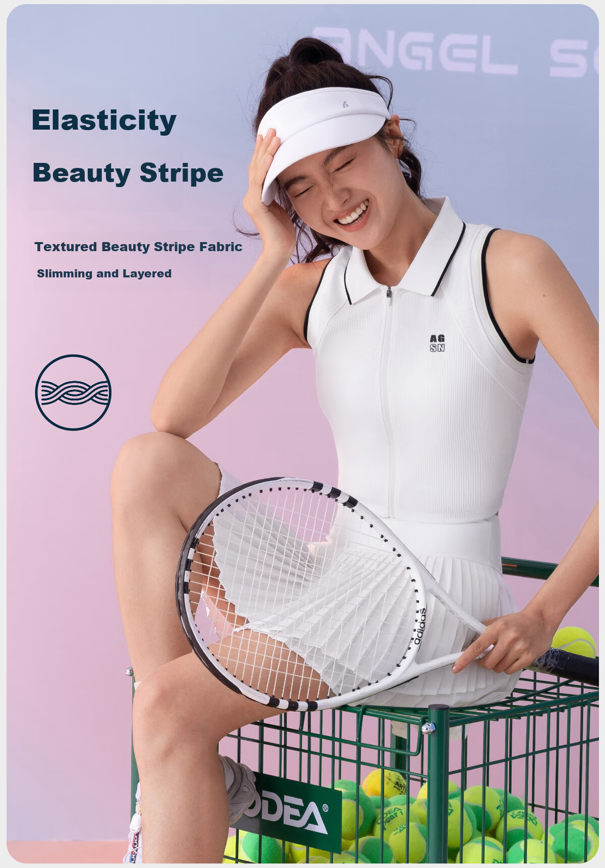 Angel Season Women's Sleeveless Polo Tennis Top 2026 Spring Summer New Beautiful Badminton Yoga T-Shirt 8