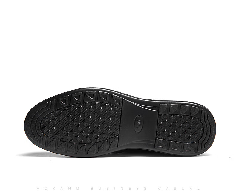 Aokang Casual Business Fleece-Lined Warm Cotton Shoes, Simple And Comfortable Cowhide Shoes for Men, Black, Size 39 28