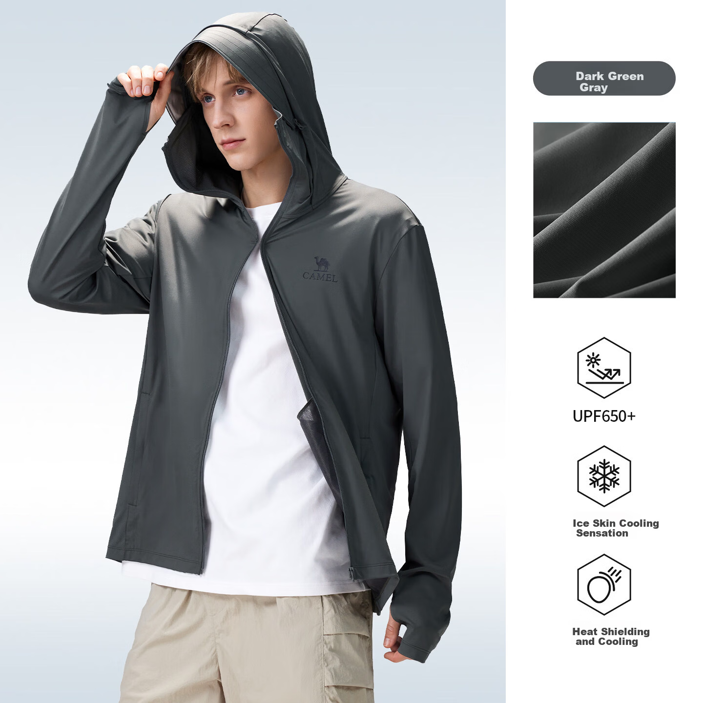 CAMEL Outdoor Cooling White Skin Sunscreen Jacket Unisex Spring Summer 2026 New Breathable UV Protection Coat R168