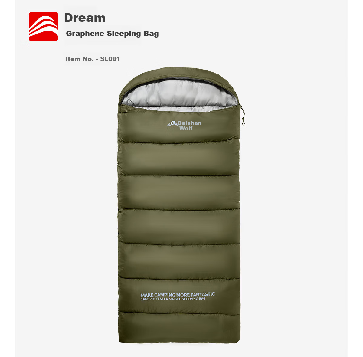Beishanlang Graphene Sleeping Bag Adult Outdoor Camping Thickened Cold-Resistant 2-in-1 Quilt Detachable 1.8kg Pine Green 3