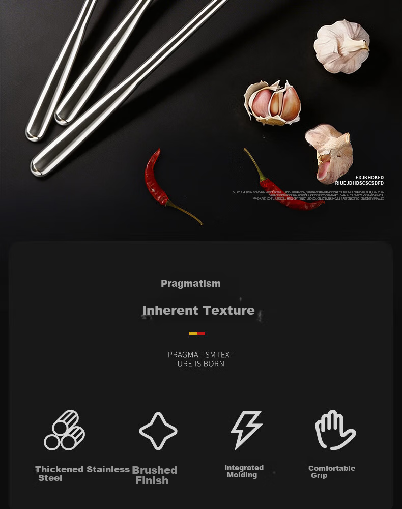 Chuwan Ya Stainless Steel Stir Fry Spoon Solid Serving Spoon Long Handle Chef Spoon Thickened Soup Ladle Medium Size 2