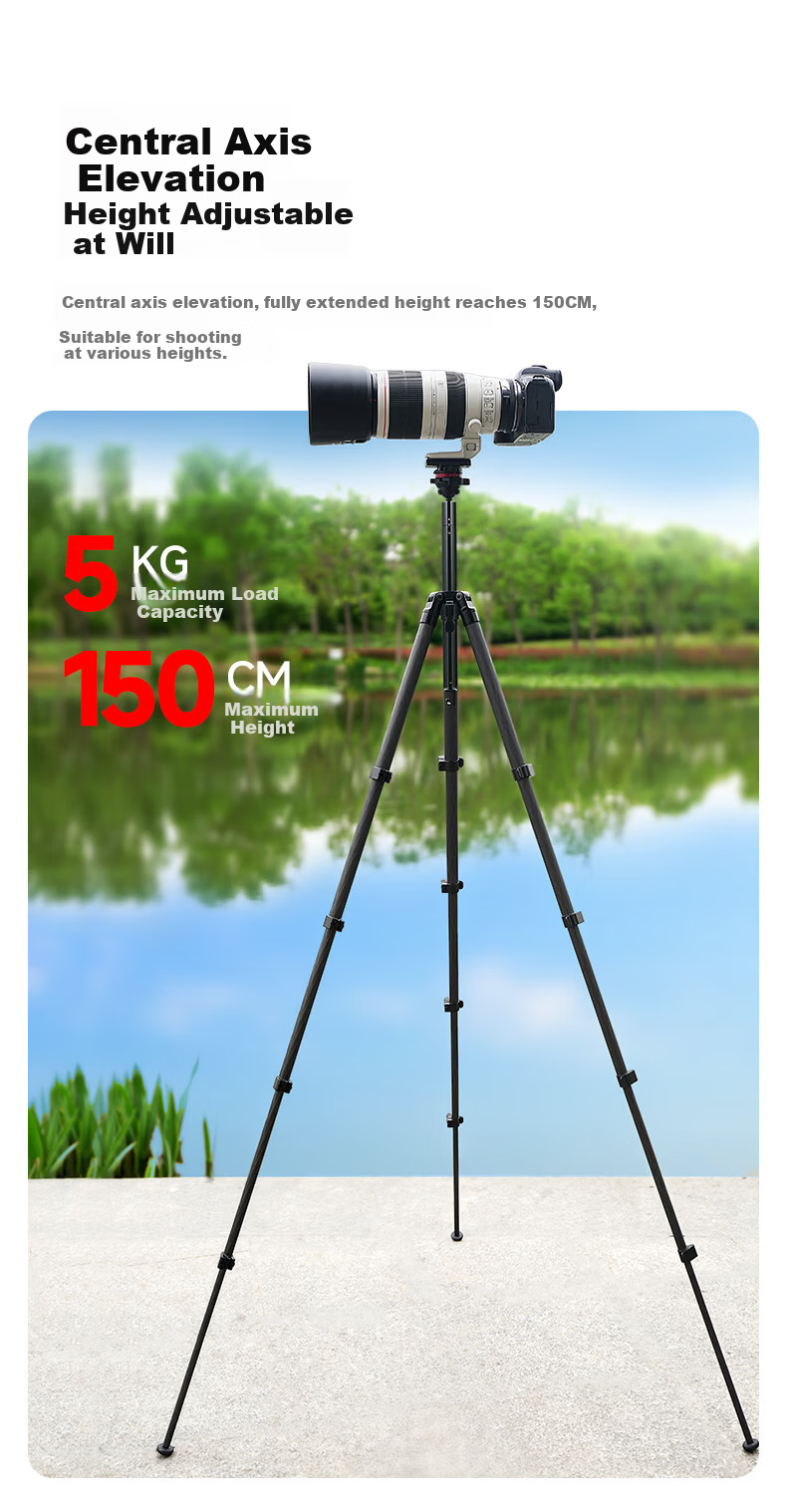 Manfrotto MKELESLLCBK-BH Carbon Fiber Tripod with Ball Head for DSLR and Mirrorless Cameras, Travel Photography and Videography Support Stand 8