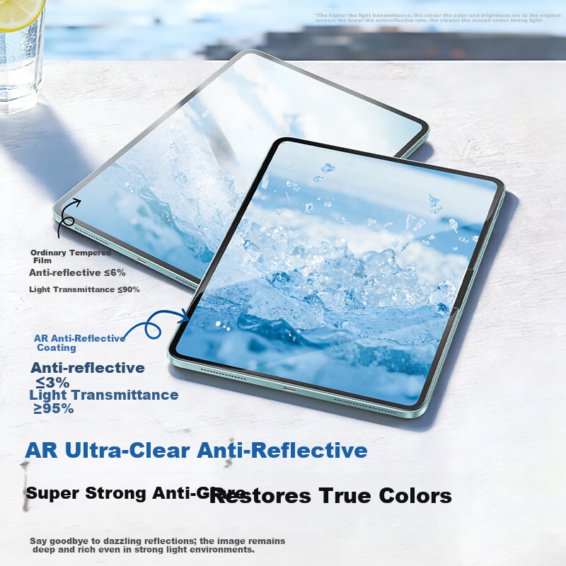 Baseus AR Anti-Reflective & Auto Dust Removal Tempered Glass Screen Protector for iPad Air 8/7/6 11-inch 2025/2026 M4 Chip AR HD Dust-Free Case [Upgraded Version]