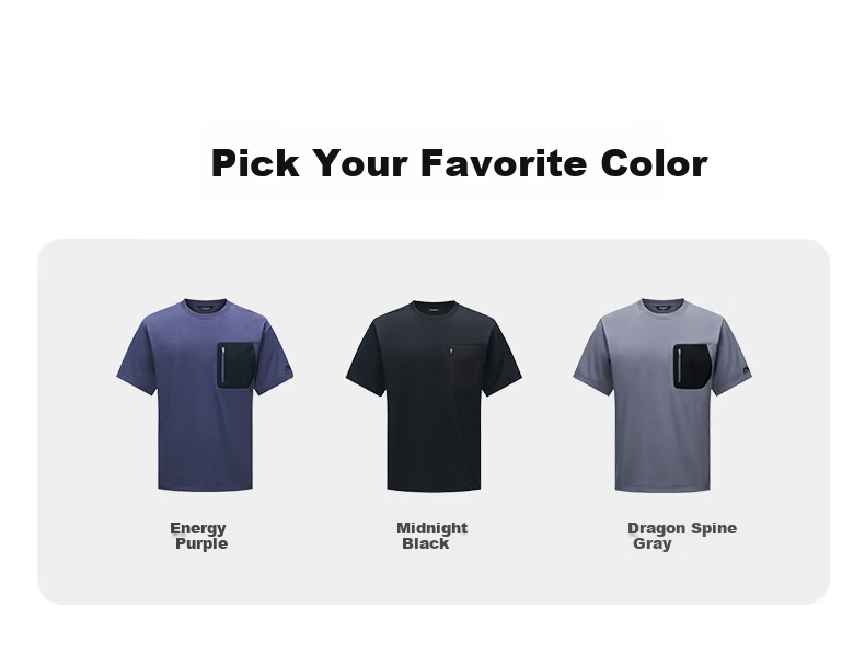 Kolumb Outdoor Quick-Dry Moisture-Wicking Sun-Protective Short Sleeve T-Shirt for Men with Commuter Pocket Energy Purple M(170) 12