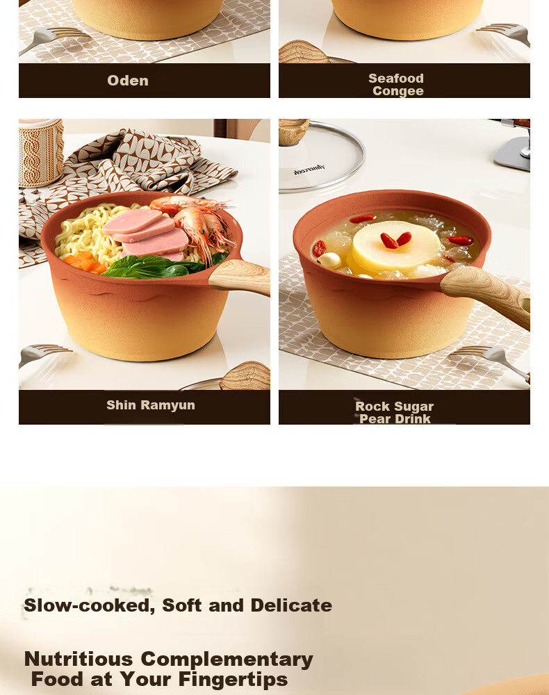 Amercook Clay Milk Pot Non-Stick Baby Food Pot Instant Noodle and Porridge Cooking Pot Amir Pot for Home Induction Cooker and Gas Stove 15
