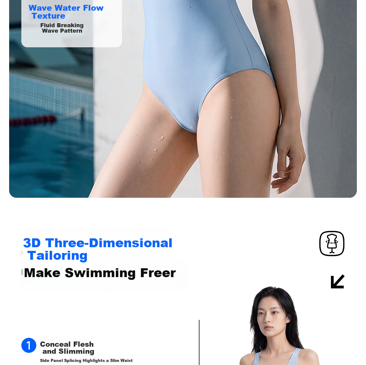 361° Women's One-Piece Triangle Swimsuit 2026 New Sports Racing Slimming Spa Swimwear 3