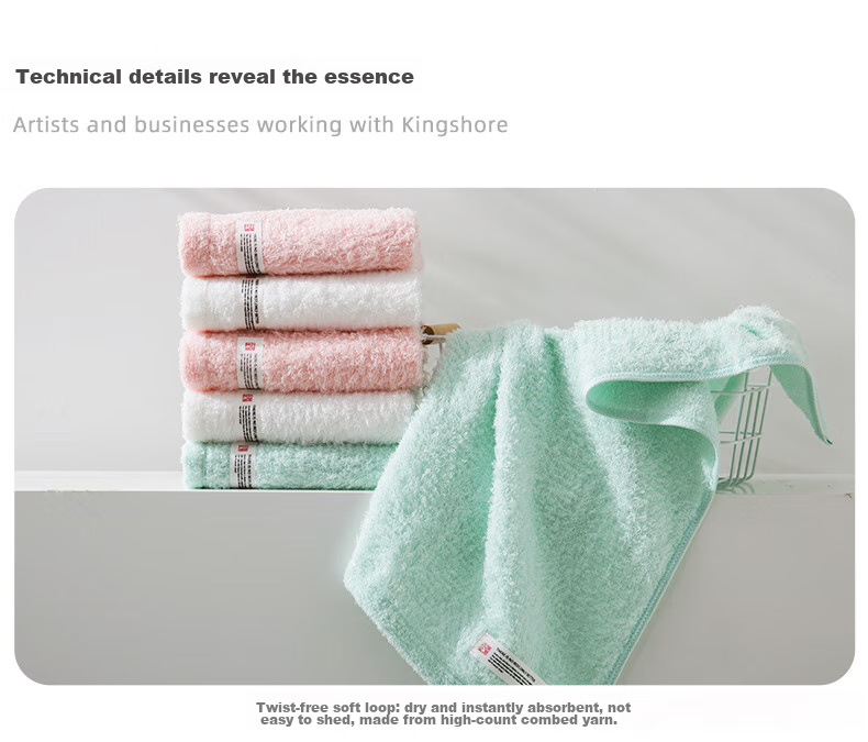 KING SHORE Towel, 100% Pure Cotton Face Towel, All-Cotton 60s High-Count Combed Cotton, Class A Sports Towel, 3 Pieces 8