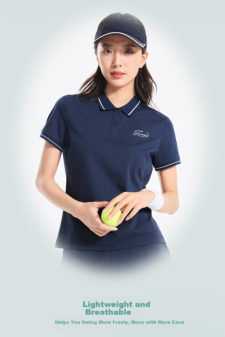 Erke Women's Summer New Polo Shirt Short Sleeve Outdoor Antibacterial Soft Skin-Friendly Sports T-Shirt 3